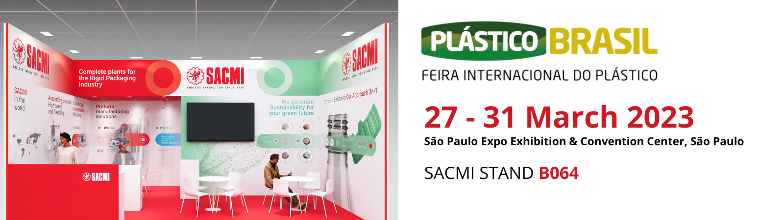 SACMI at Plastico do Brasil (Sao Paulo Expo, 27-31 March 2023): the advantages of a sole partner 